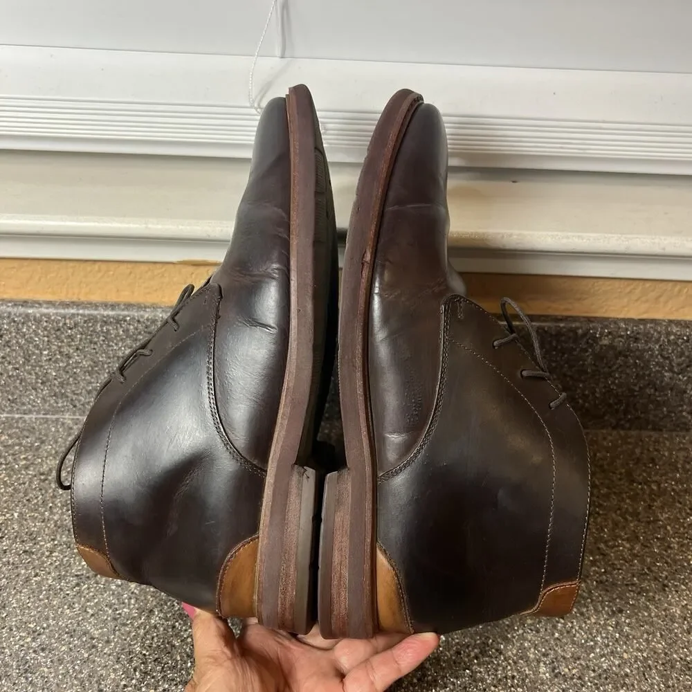 Florsheim Men's Size 8 M Brown Leather Chukka Ankle Boots Lace Up Comfort Casual